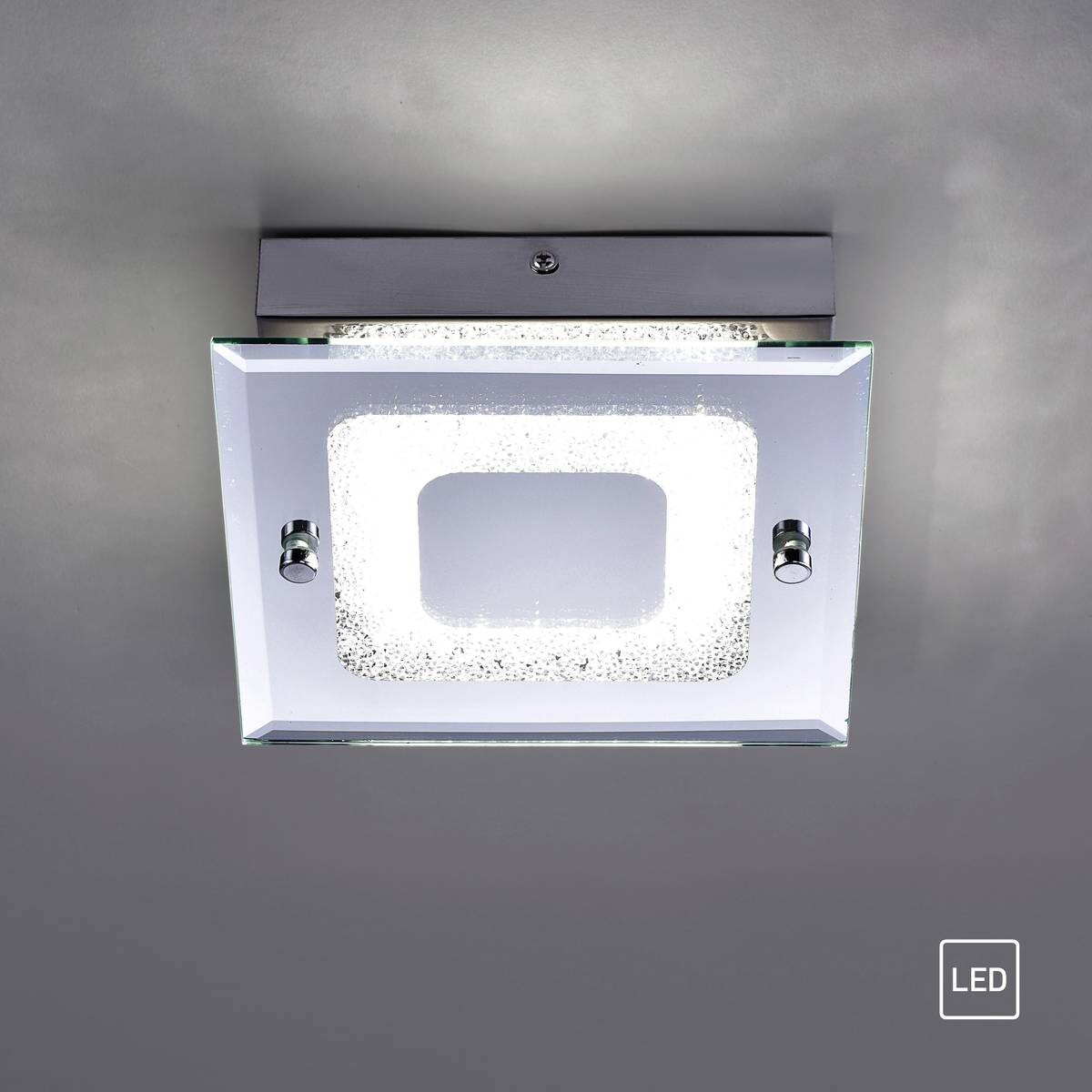 Just Light LED-Deckenleuchte LISA 11570-17 Chrom klar Metall Glas B/H/T: ca. 18x5,8x18 cm 1 Brennstellen
