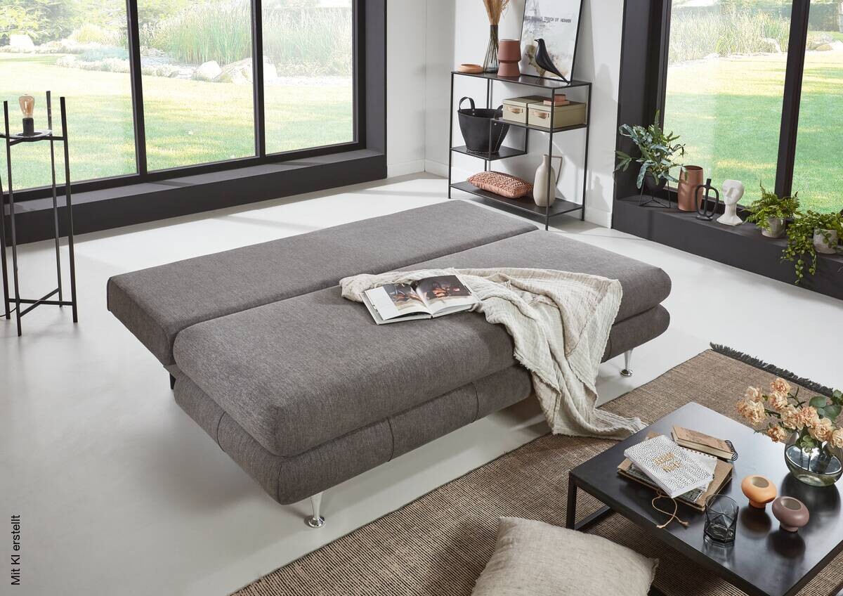 Schlafsofa Benfeld taupe Microfaser B/H/T: ca. 190x93x92 cm