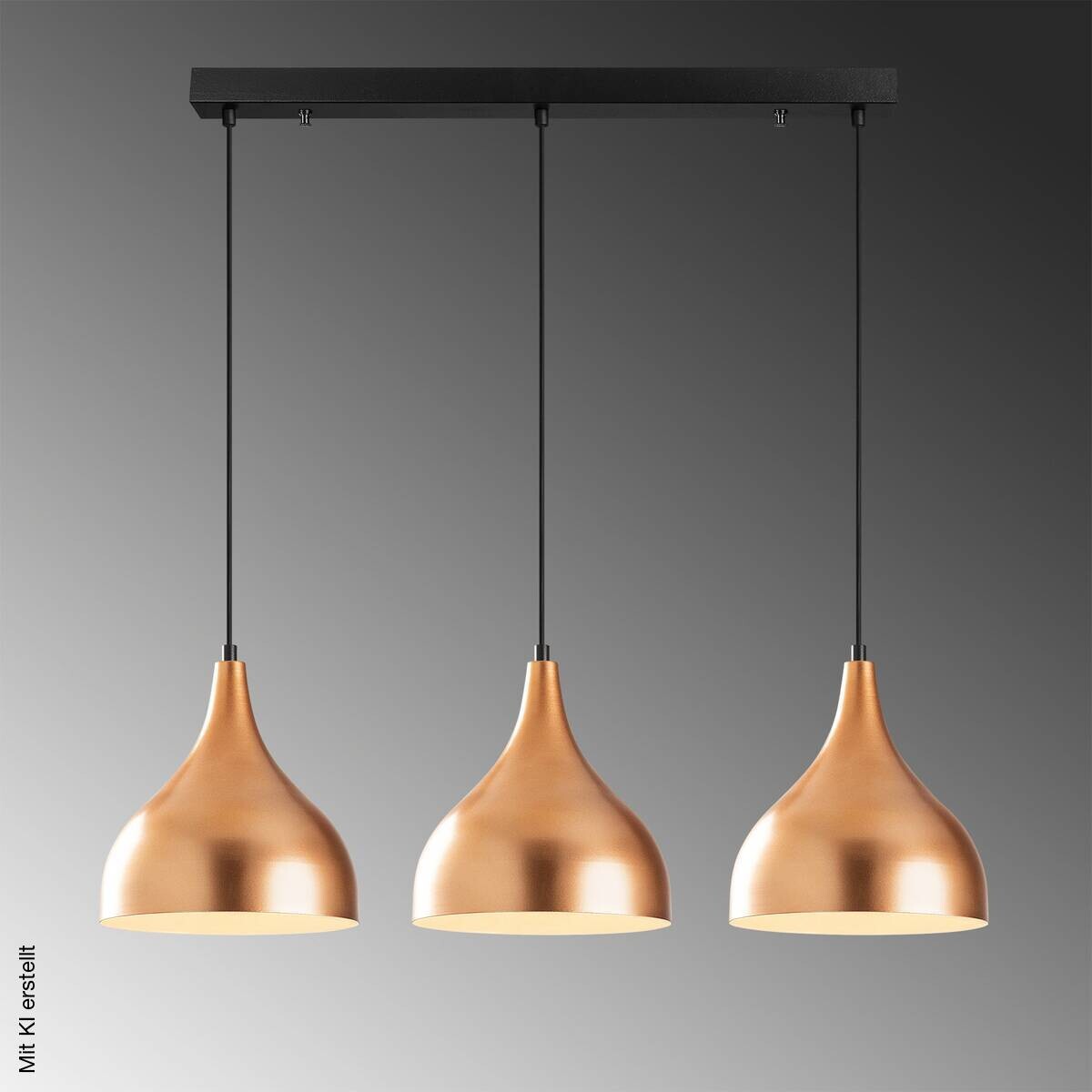 Opviq Pendelleuchte Saglam-3781 schwarz Kupfer B/H/T/L: ca. 97x126x16x97 cm E27 3 Brennstellen