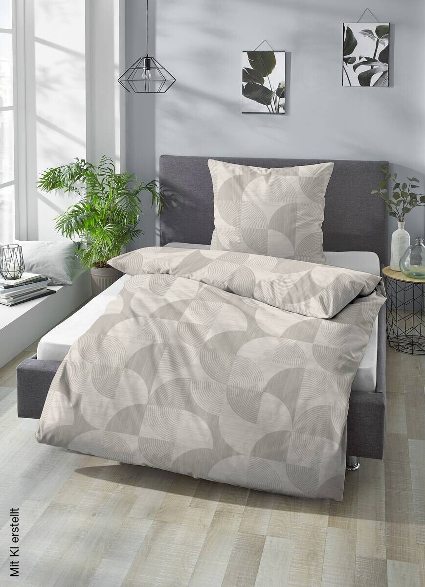 Trendline by Biberna Baumwoll Bettwäsche Satin natur 100% Baumwolle B/L: ca. 135x200 cm