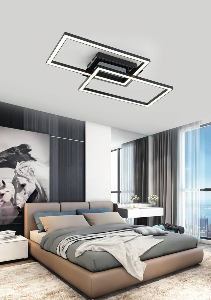 Nolo LED-Deckenleuchte Lenna schwarz Kunststoff B/H/L: ca. 50x6,5x29 cm