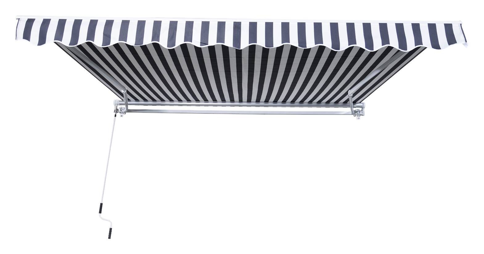 Outsunny Gelenkarmmarkise grau B/H/L: ca. 350x0,3x250 cm