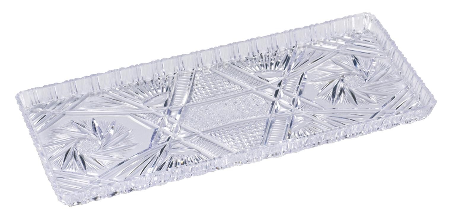 Tortenplatte glasklar B/H/L: ca. 15x1,8x34 cm