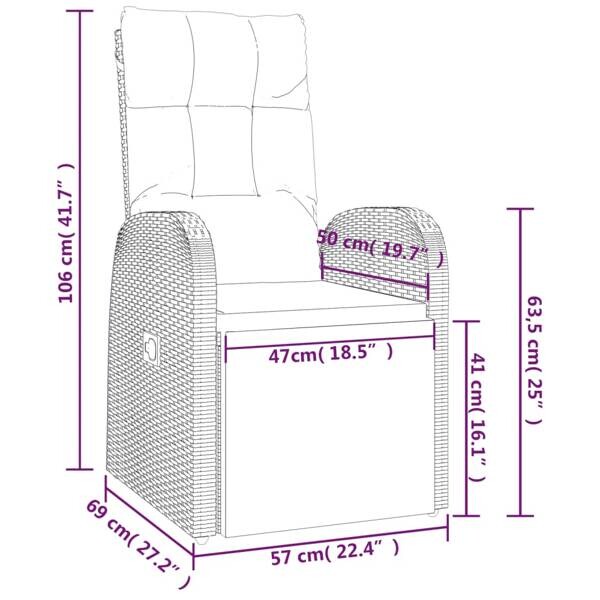 vidaXL Gartensessel schwarz Kunststoff B/H/L: ca. 69x106x57 cm