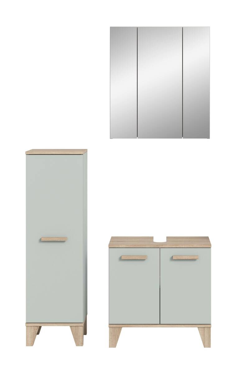 Badezimmer-Set STAR hellgrün Eiche hell Nachbildung B/H/T: ca. 109x190x34 cm