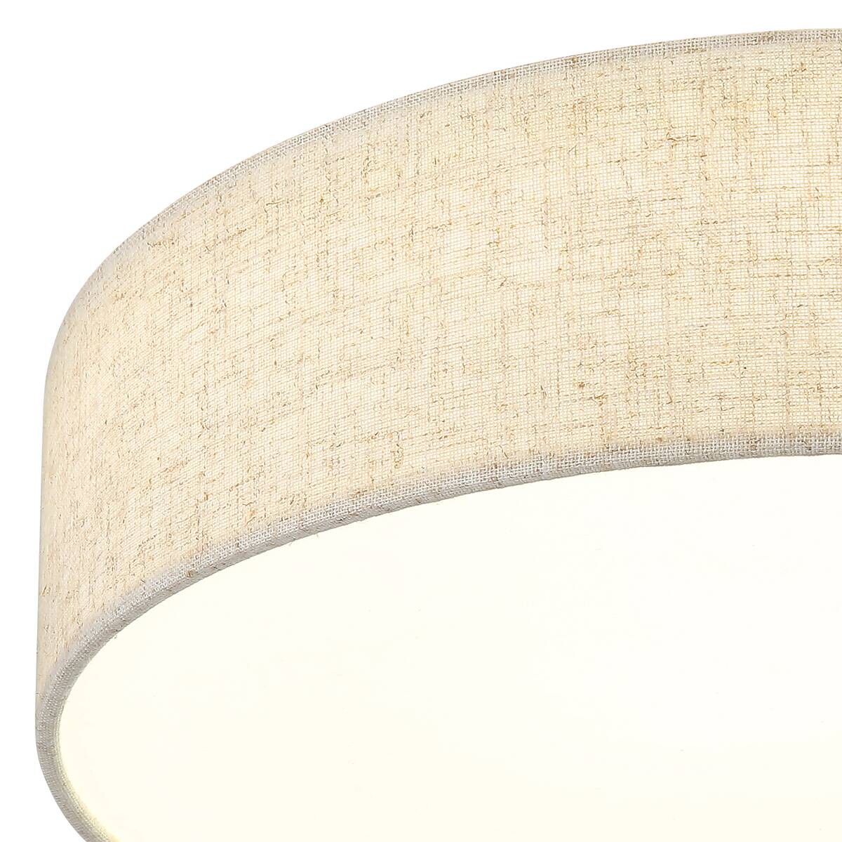 GLOBO LED-Deckenleuchte DELEON weiß Metall Leinen H/D: ca. 12,5x45 cm 1 Brennstellen
