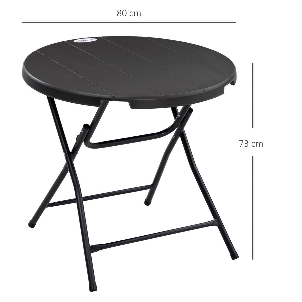 Outsunny Gartentisch dunkelgrau Polyethylen B/H/L: ca. 80x73x80 cm