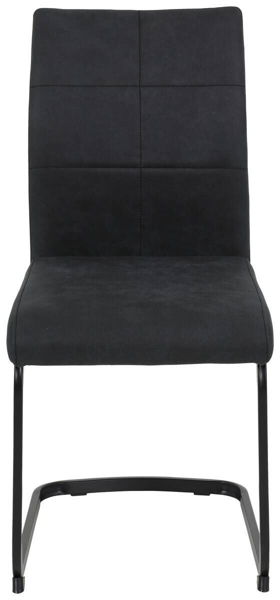 Stuhl 2er Set PIA anthrazit Vintage schwarz Microfaser Metall B/H/T: ca. 42x89x59 cm