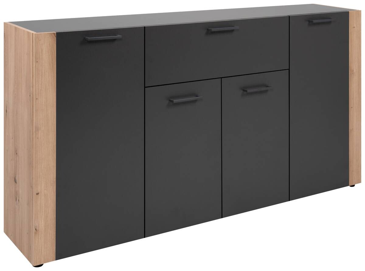 Kommode Cento anthrazit Eiche Artisan Oak Nachbildung B/H/T: ca. 126x83x35 cm | anthrazit, Eiche | 126,00/83,00/35,00 cm