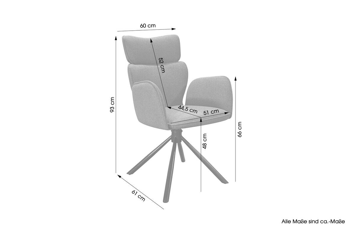 Stuhl SEATTLE 2er-Set. B/H/T: ca. 60x93x61 cm