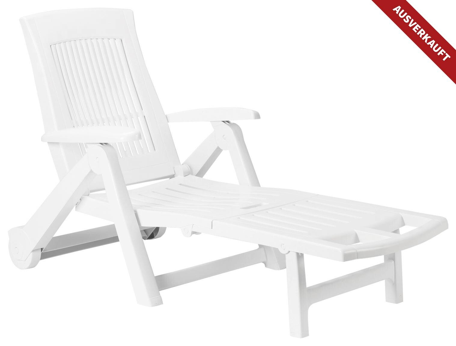 ProGarden Gartenliege Zircone weiß Kunststoff B/H/L: ca. 72x101x195 cm