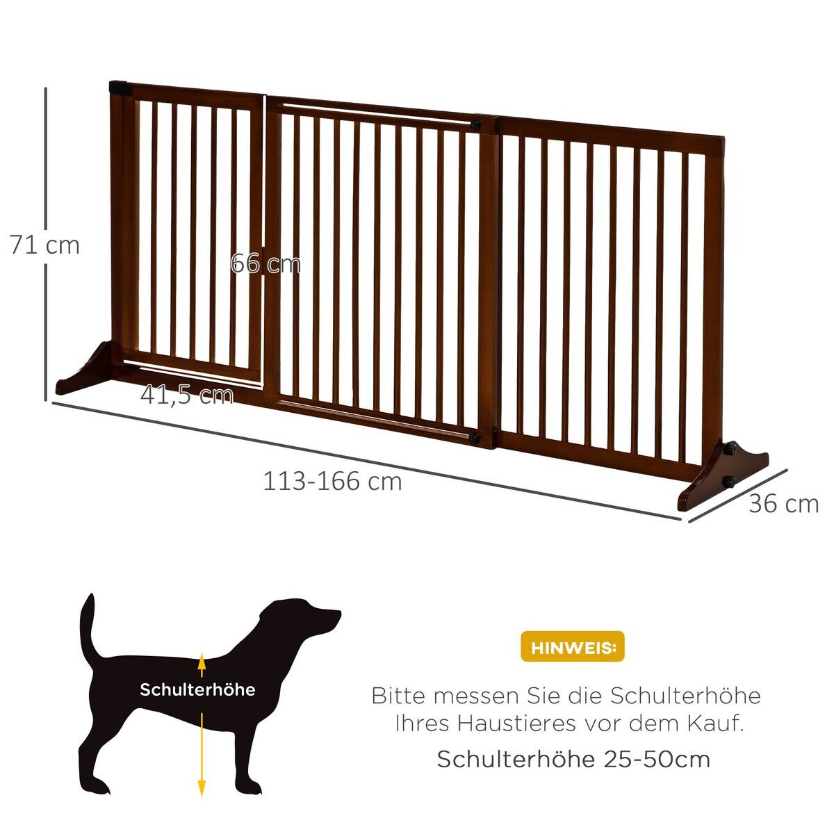 PawHut Schutzgitter braun Edelstahl B/H/L: ca. 166x113x36 cm