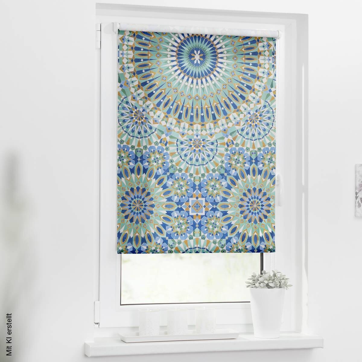 LICHTBLICK Rollo Orientalisch blau B/L: ca. 70x150 cm