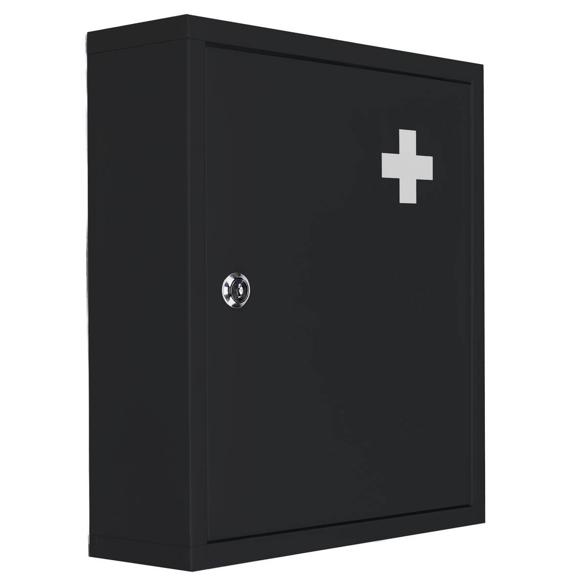 Medizinschrank mattschwarz Stahl B/H/L: ca. 11,2x36,8x32 cm