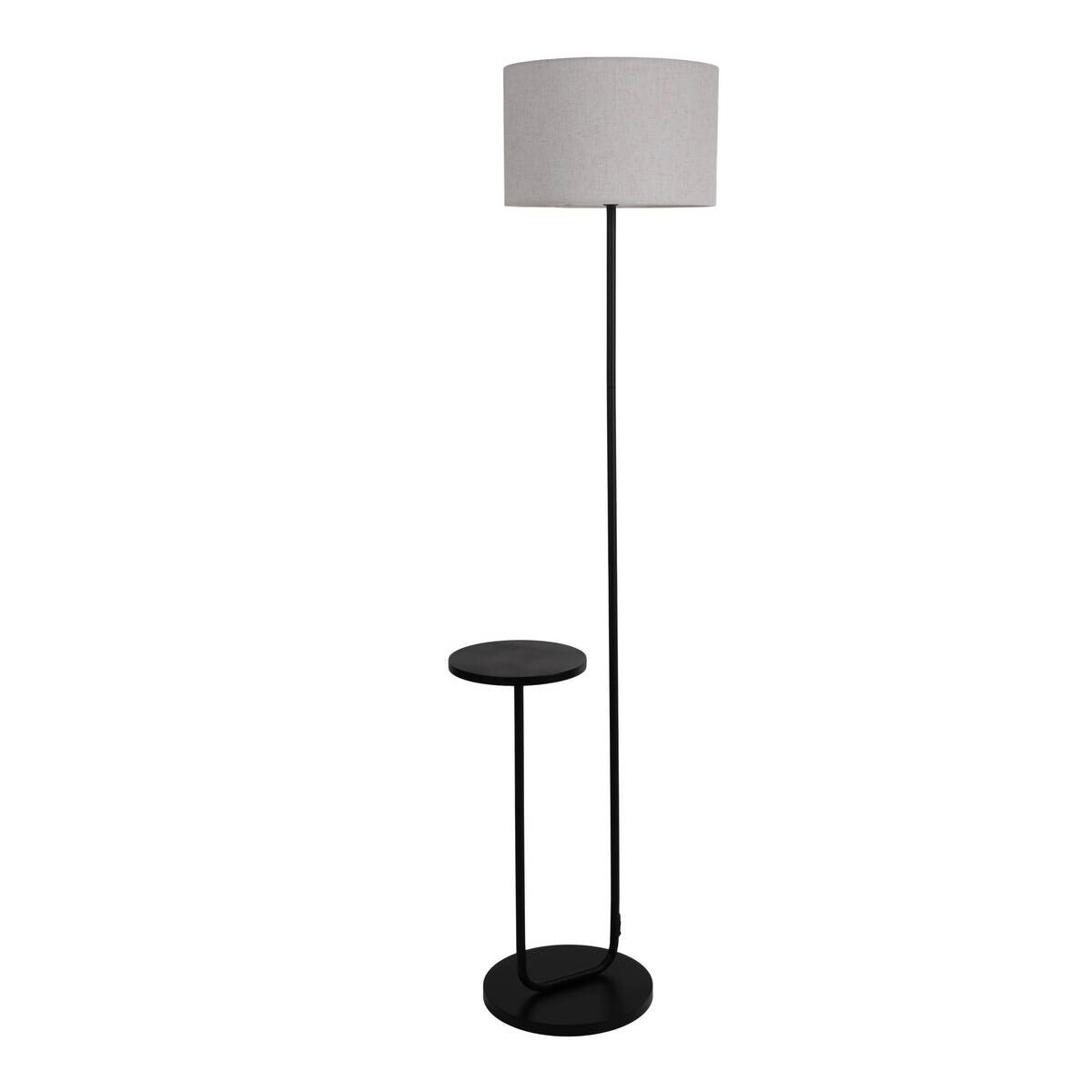 Näve Leuchten Stehlampe schwarz Metall Textil B/H/T: ca. 50x157x35 cm E27 1 Brennstellen