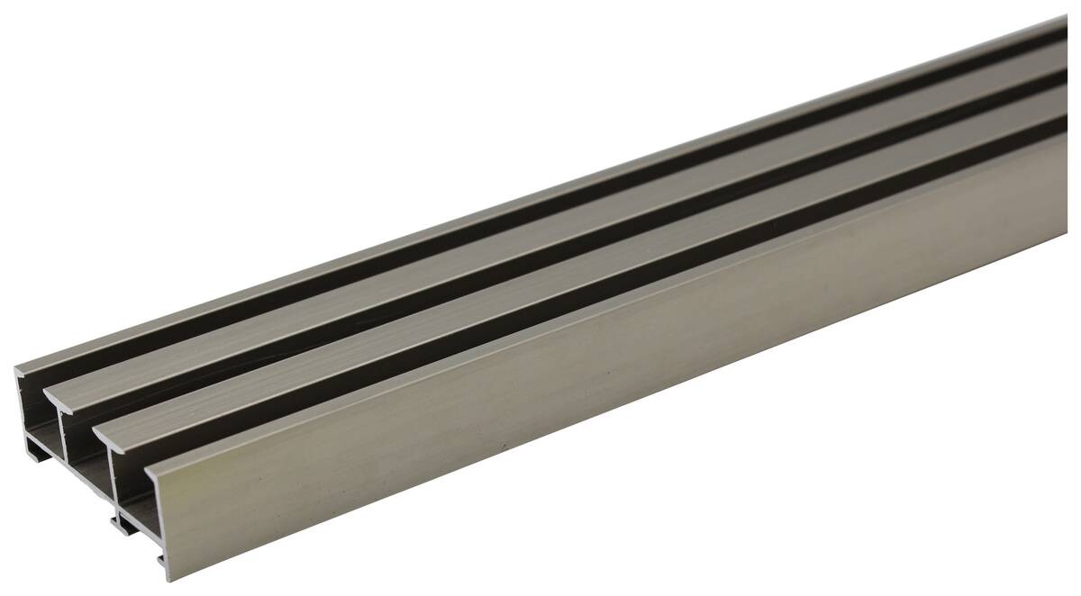 ondeco Gardinenschiene smart Edelstahloptik Metall L: ca. 260 cm 3.0 Läufe