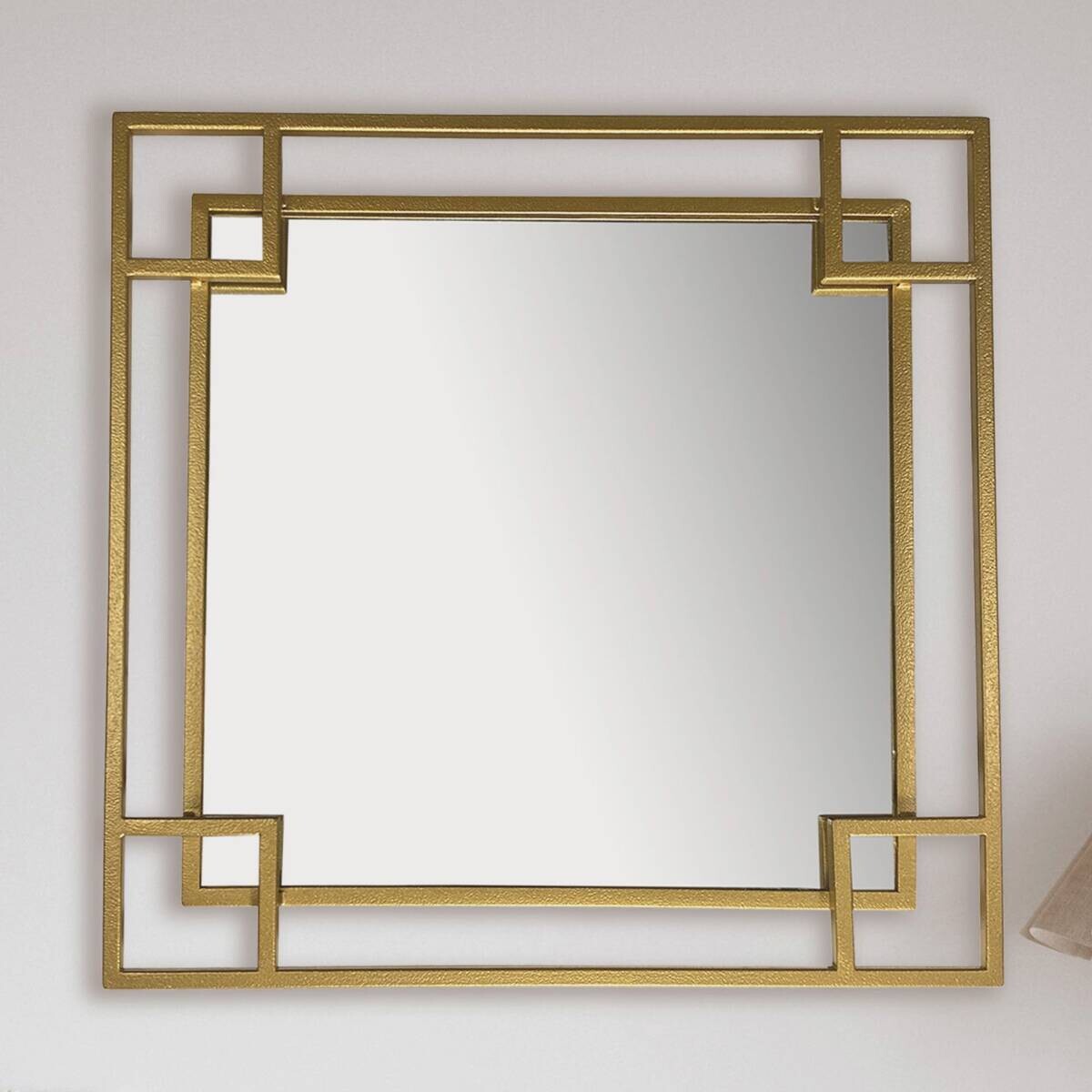 Wohnling Wandspiegel gold Metall B/H/T: ca. 60x60x3 cm