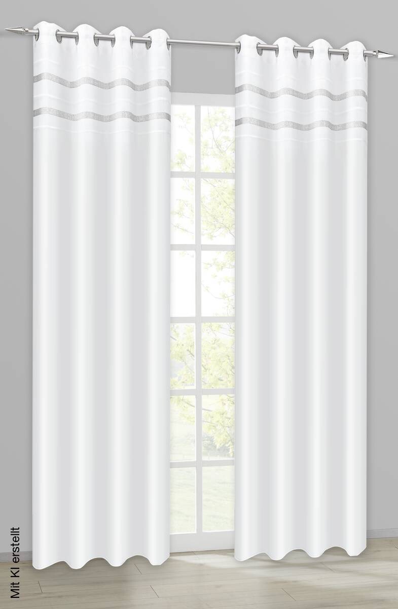 POCOline Ösenvorhang Strass weiß B/L: ca. 140x245 cm