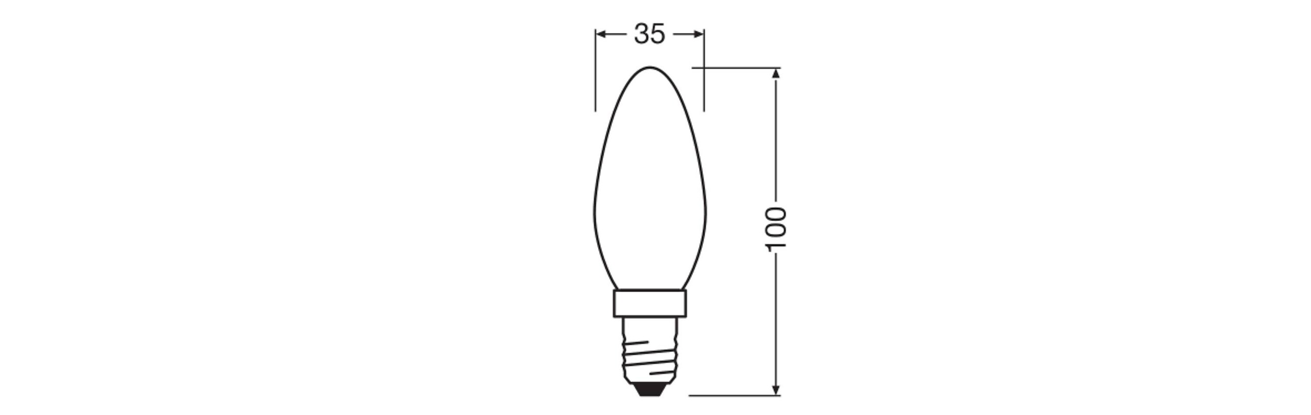 OSRAM LED-Leuchtmittel Kerzenlampe BASE Classic B AC70204 2er Pack E14