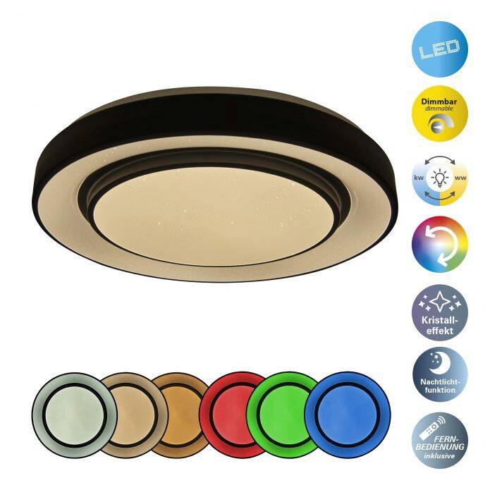 Näve Leuchten LED Deckenleuchte NV1378622 schwarz Eisen Kunststoff H/D: ca. 7x38 cm null 1 Brennstellen