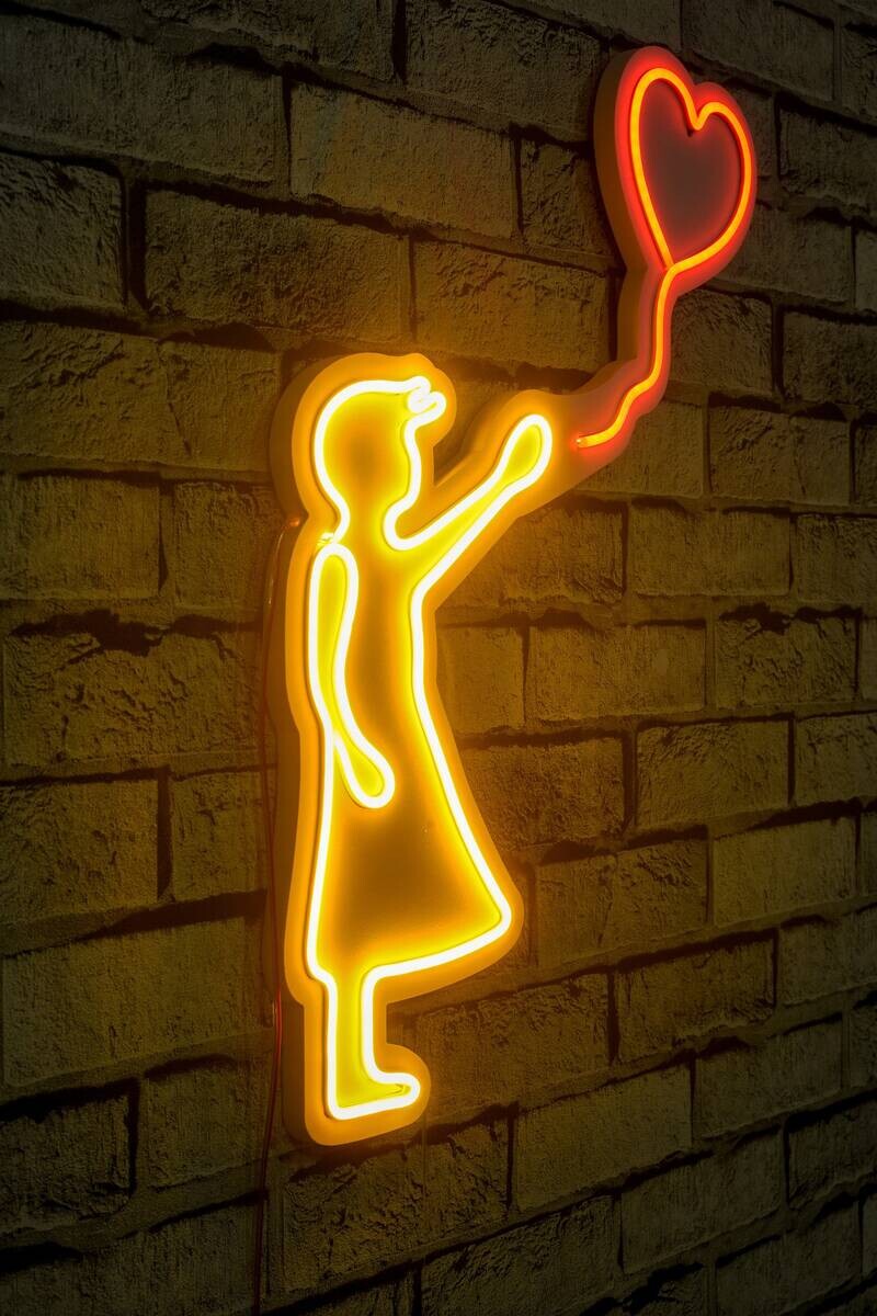 Opviq LED-Wandleuchte rot gelb PVC B/H/T/L: ca. 42x56x2x42 cm