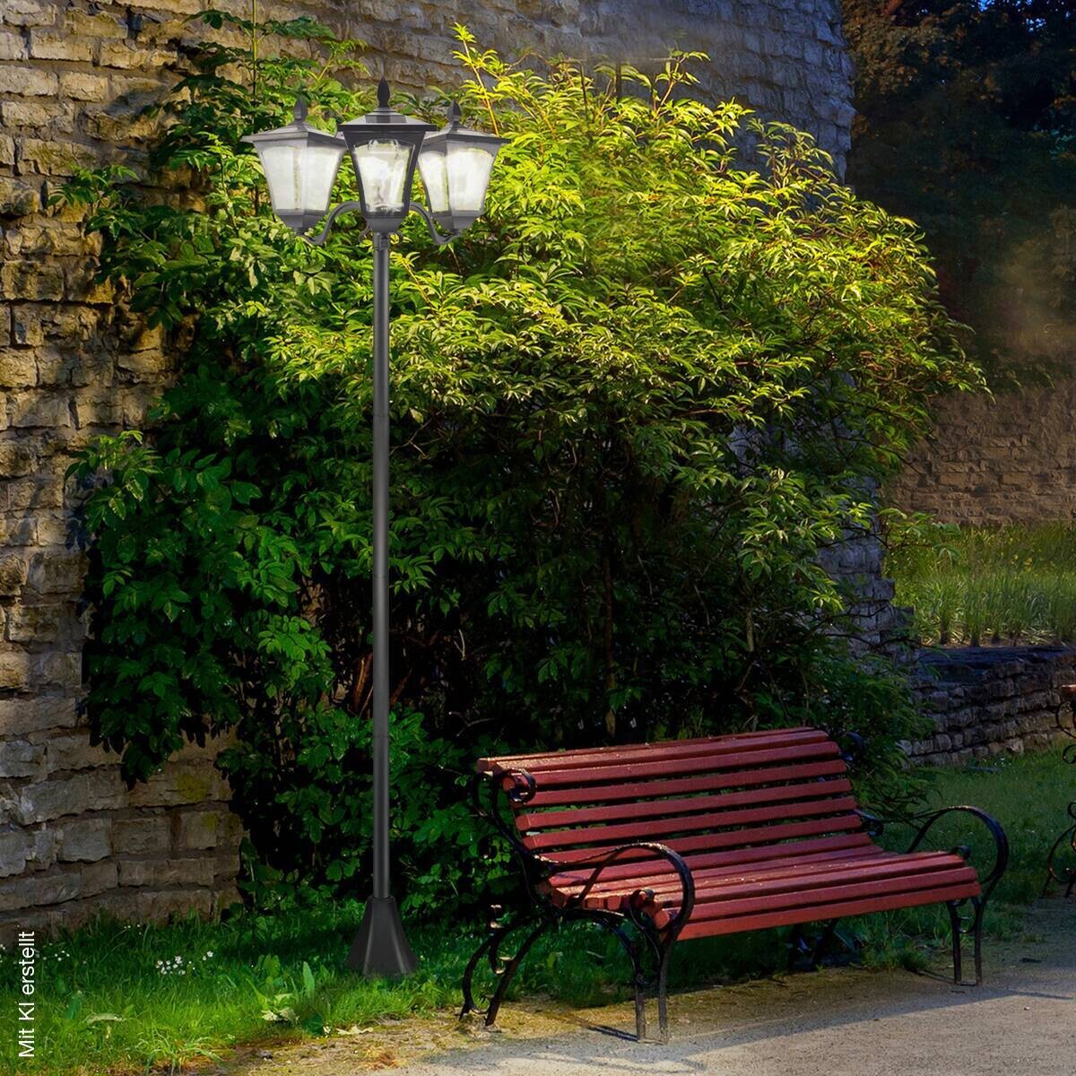Solar Gartenleuchte 842-109 842-109 schwarz Edelstahl Kunststoff B/H/L: ca. 47x182,5x51,5 cm
