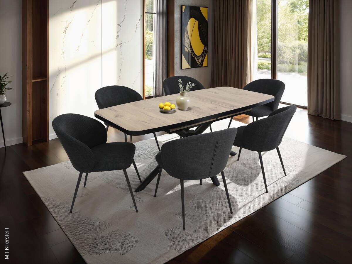 Esstisch Tokio schwarz B/H/T: ca. 180x76x90 cm