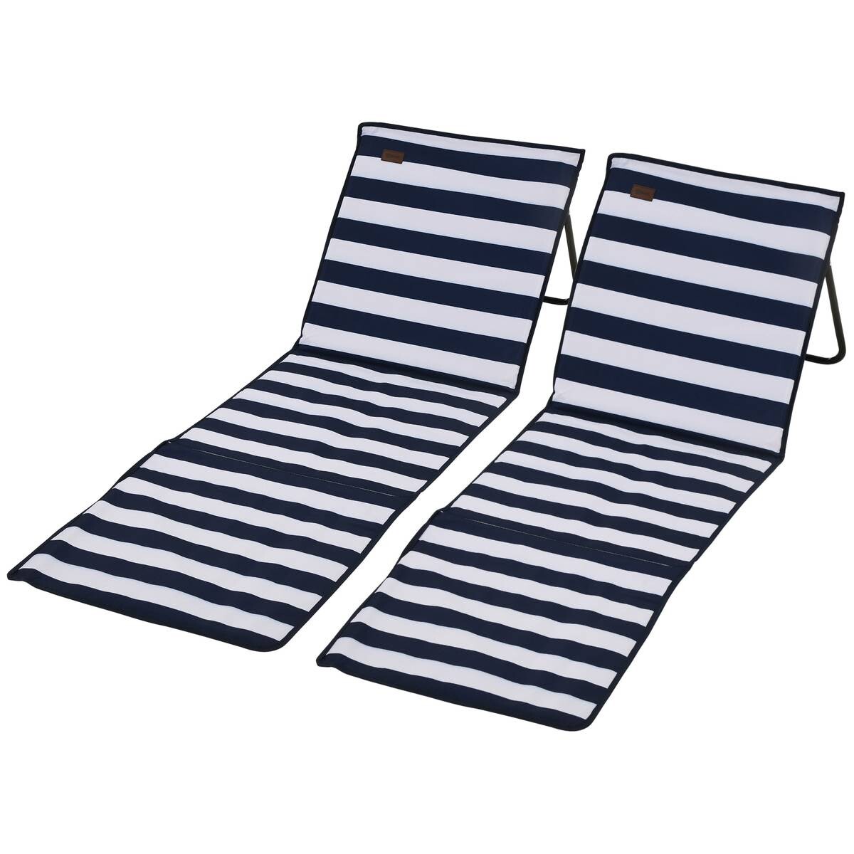Outsunny Strandliegen blau Polyester B/H/L: ca. 51x40x142 cm
