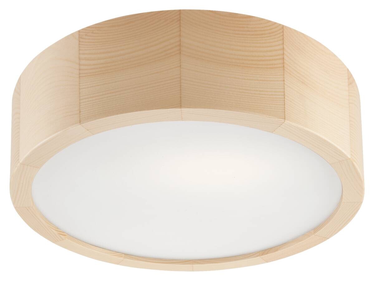 Lamkur Deckenleuchte Eveline kiefer Glas Holz H/L: ca. 8x27 cm E27 1 Brennstellen