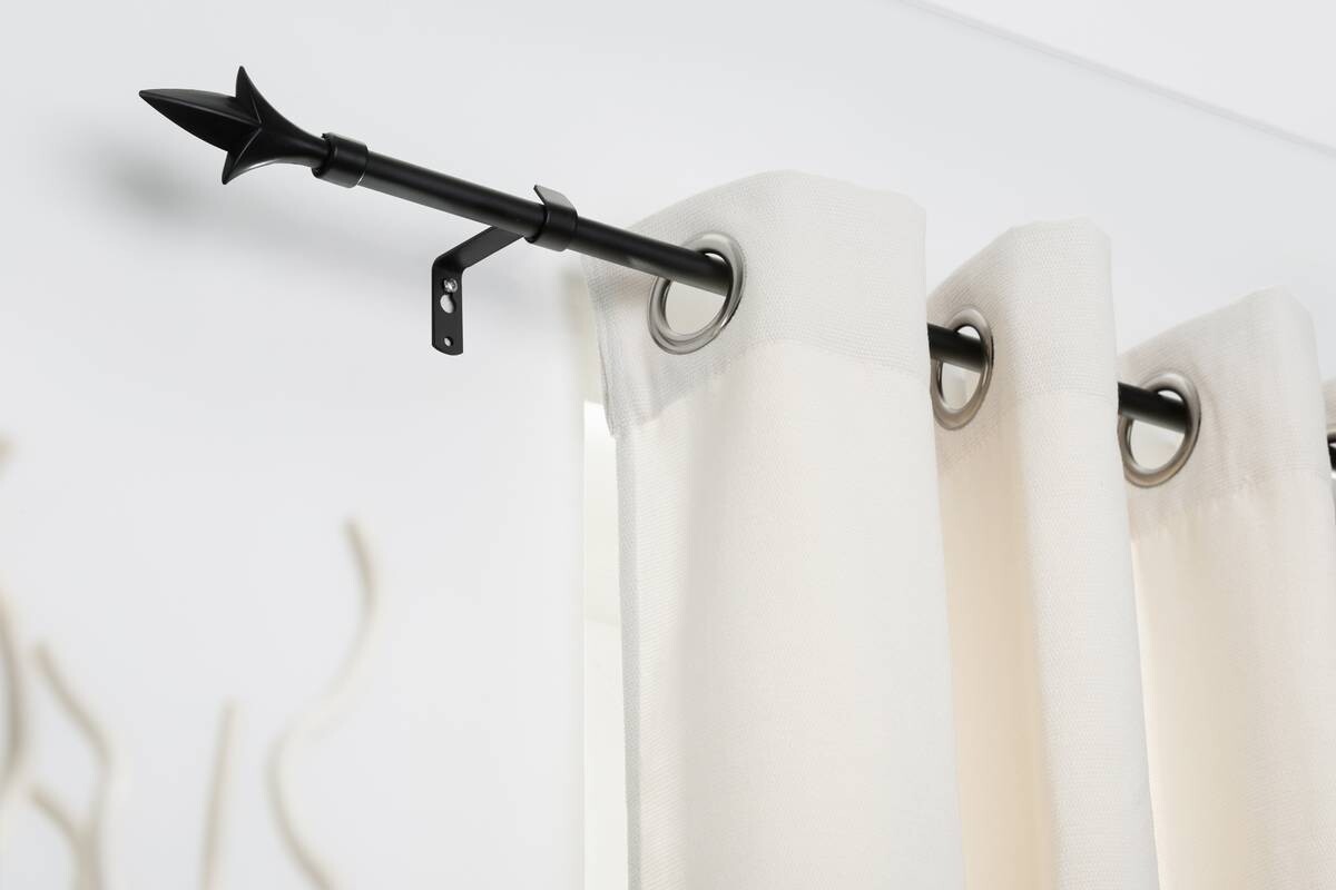 LICHTBLICK Gardinenstange Lilie schwarz Metall D: ca. 0,16 cm ausziehbar von ca. 130 bis 240 cm 1.0 Läufe
