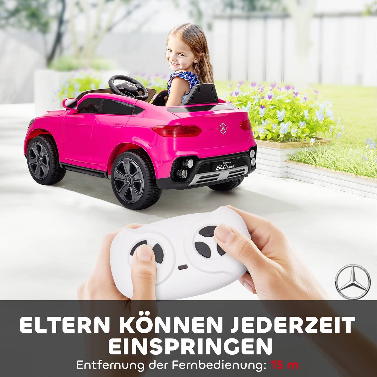 AIYAPLAY Kinder Elektroauto rosa B/H/L: ca. 68x50x105 cm