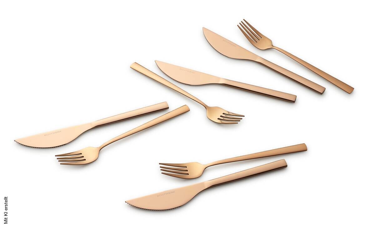ECHTWERK Besteckset bronze Edelstahl 8 tlg.