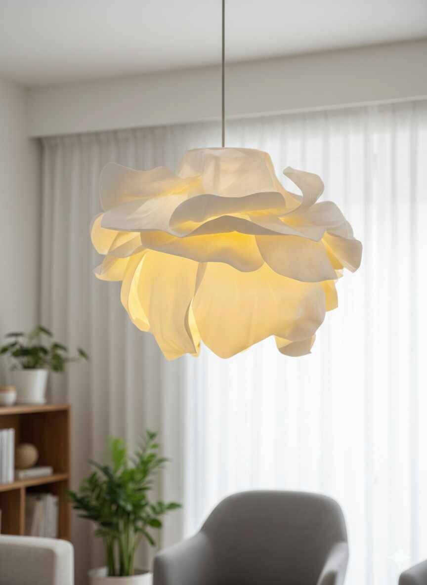 Opviq Pendelleuchte beige Kunststoff B/H/T/L/D: ca. 58x120x58x58x58 cm E27 1 Brennstellen