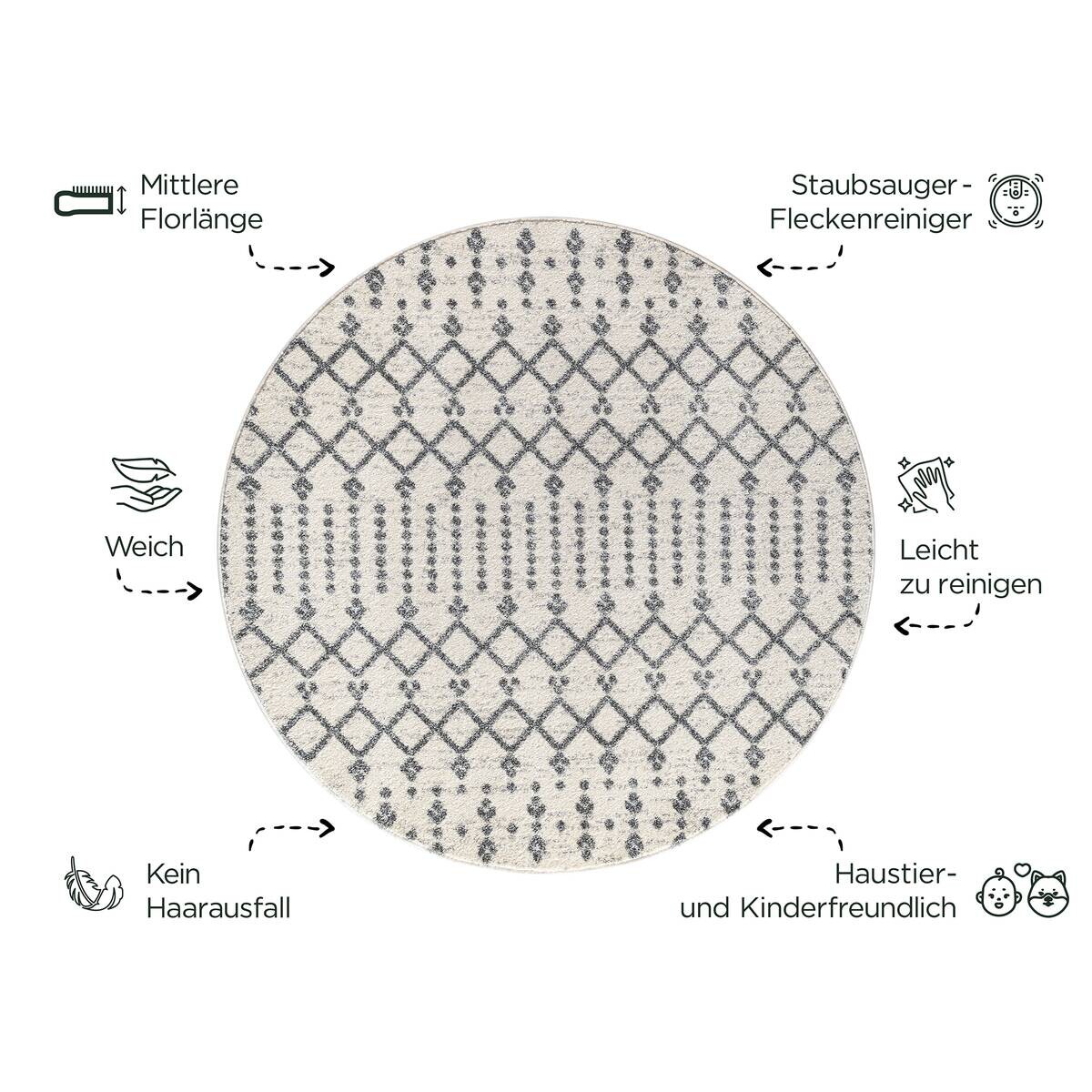 Sanat Teppich creme B/L: ca. 120x120 cm