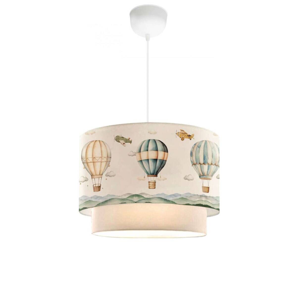 Opviq Kinderzimmer - Pendelleuchte beige PVC Kunststoff B/H/T/L/D: ca. 30x70x30x30x30 cm E27 1 Brennstellen