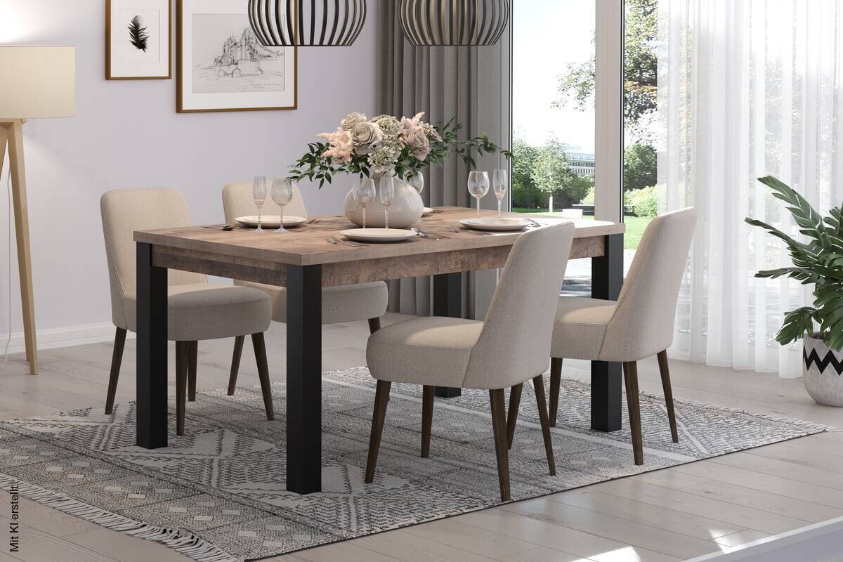 Tisch Emile Eiche Tabak Nachbildung B/H/T: ca. 160x77x90 cm