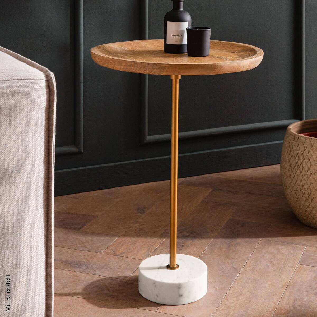 Beistelltisch Mango Marmor B/H/T: ca. 40x55x40 cm
