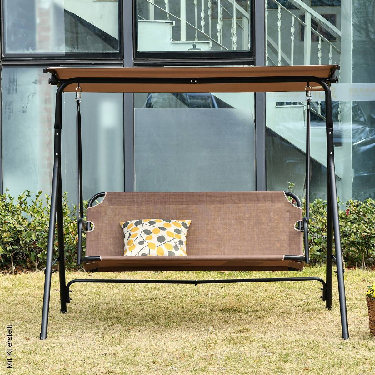 Outsunny Hollywoodschaukel braun Metall B/H/L: ca. 110x155x172 cm