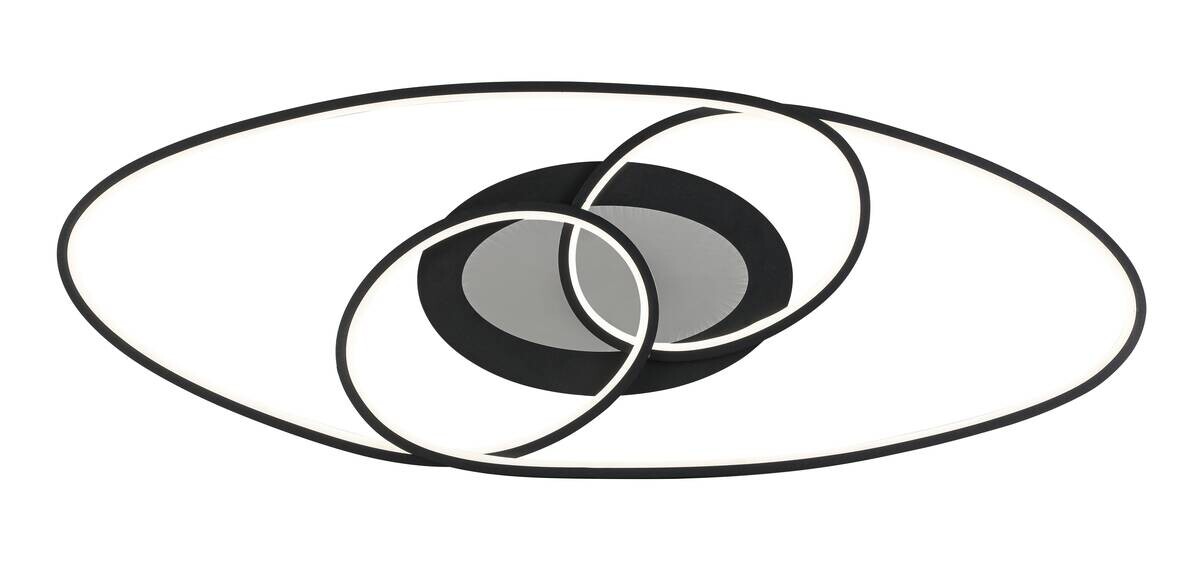 Nolo LED-Deckenleuchte Flow schwarz Metall B/H/L: ca. 30x7,5x85 cm