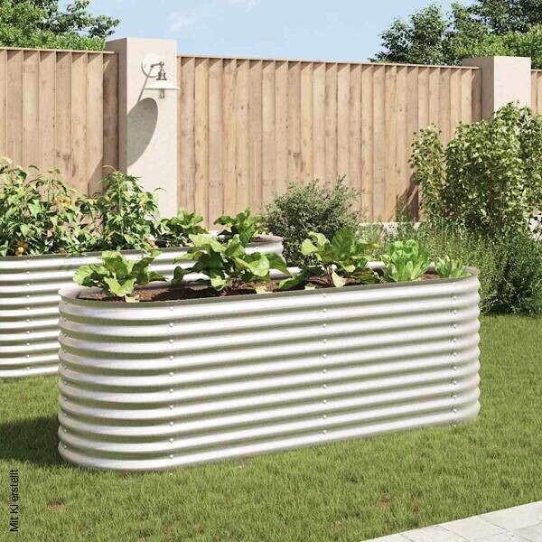 Garten-Hochbeet silber Stahl B/H/L: ca. 80x81x240 cm