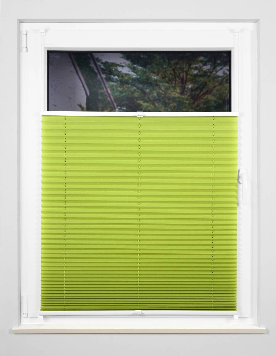 Hochwertiges Klemmplissee hellgrün B/L: ca. 120x130 cm