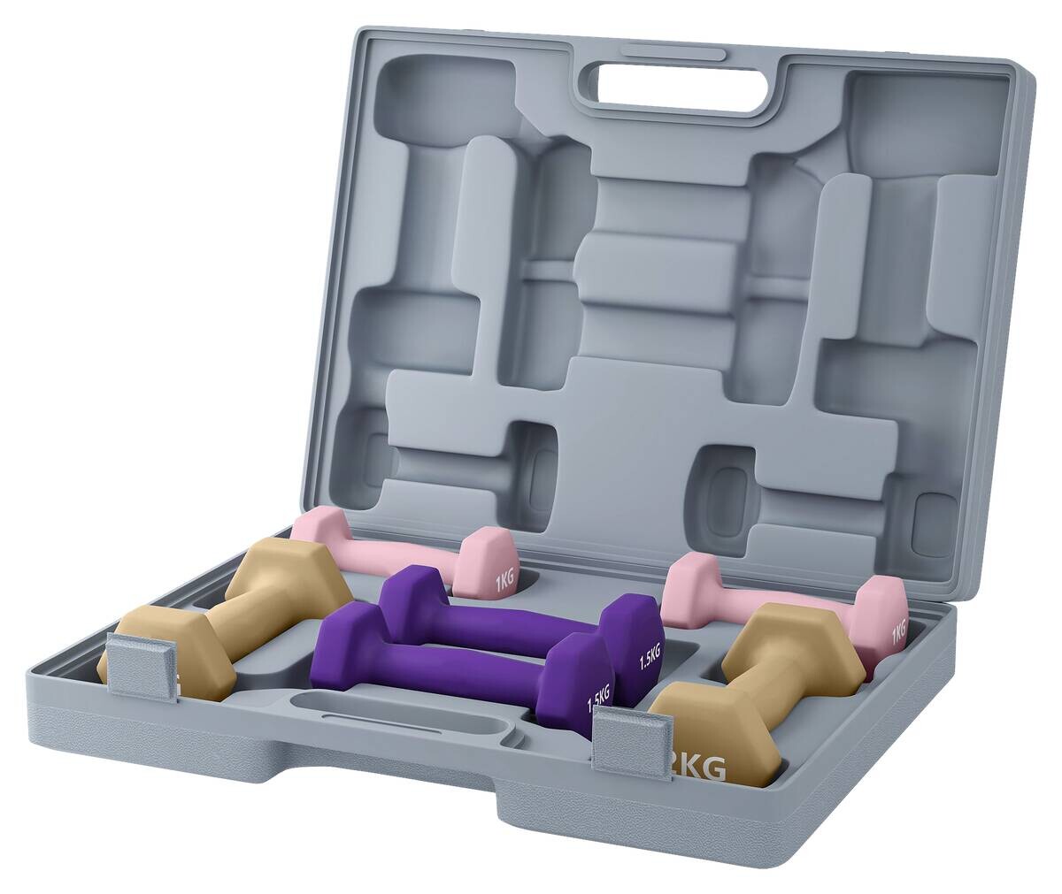 SPORTNOW Hantelset kaffee Kunstleder B/H/L: ca. 30x8x41 cm