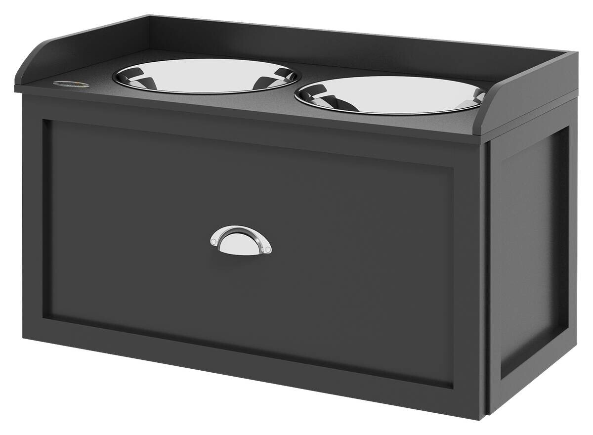 PawHut Hundenapf schwarz Edelstahl B/H/L: ca. 30x36x60 cm