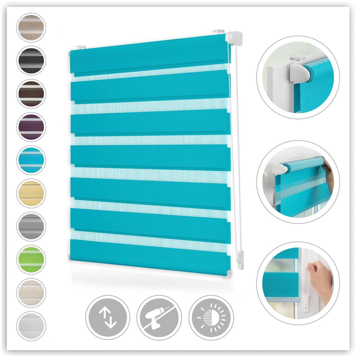 LICHTBLICK Doppelrollo Duo blau B/L: ca. 55x150 cm