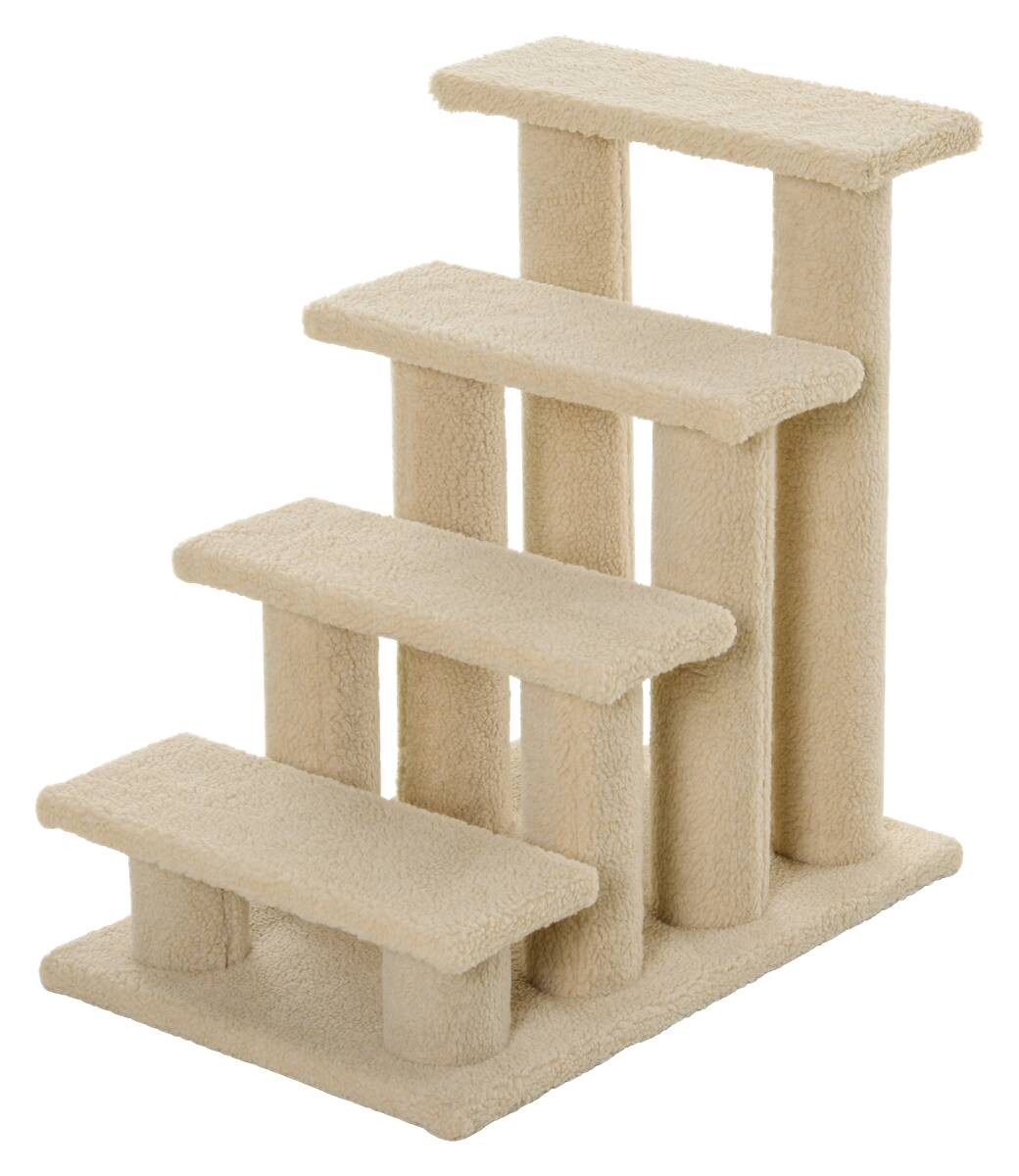 PawHut Katzentreppe hellbraun Spanplatte B/H/L: ca. 43x60x64 cm