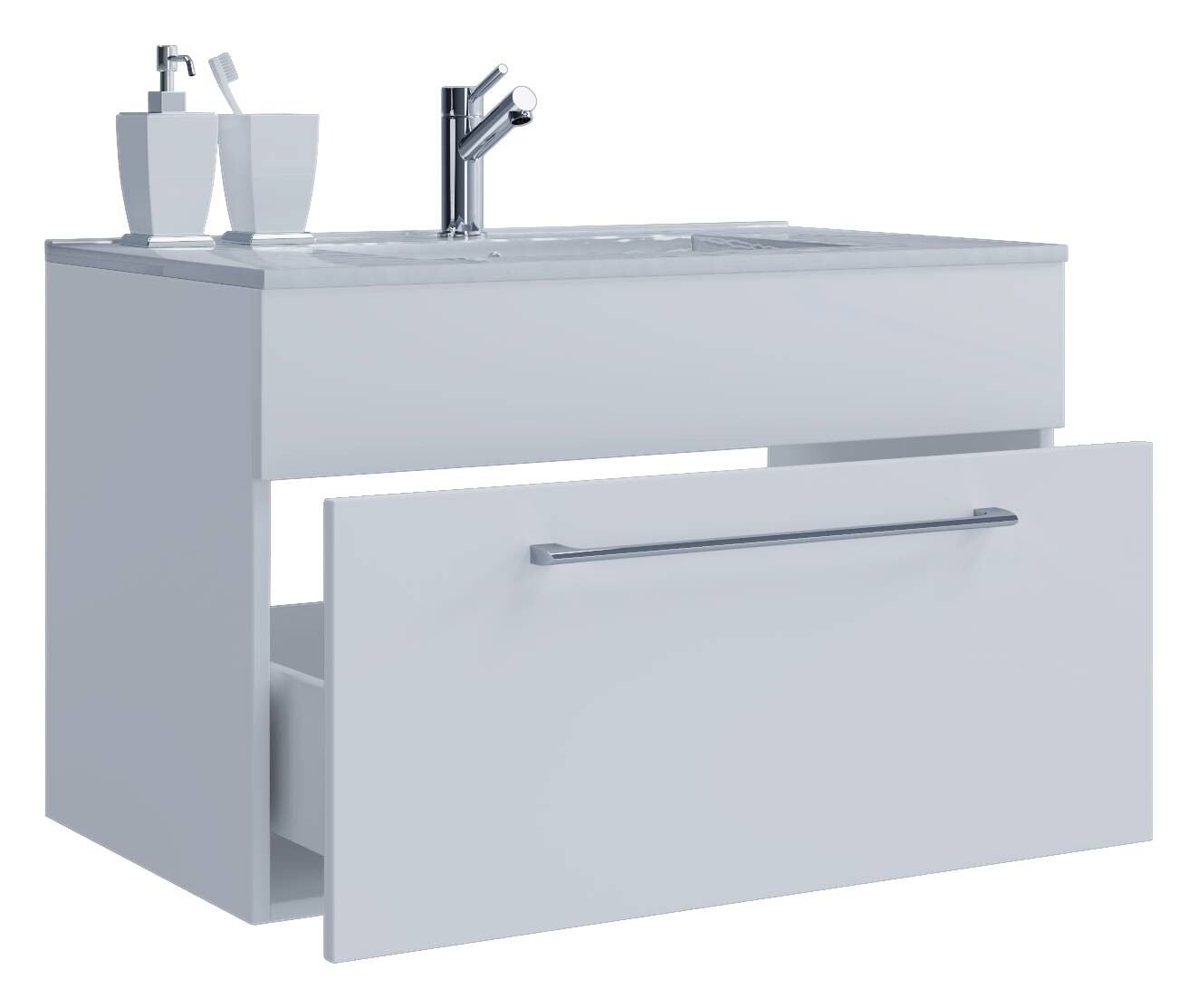 Badblock 2tlg-Badinos weiß weiß B/H/T: ca. 60x50x46 cm