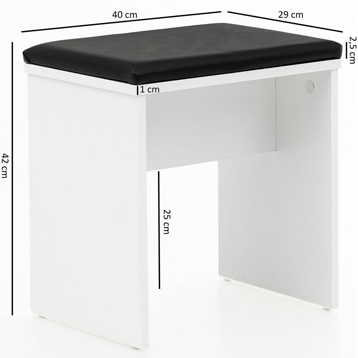 Schminktisch weiß B/H/T: ca. 60x81x40 cm