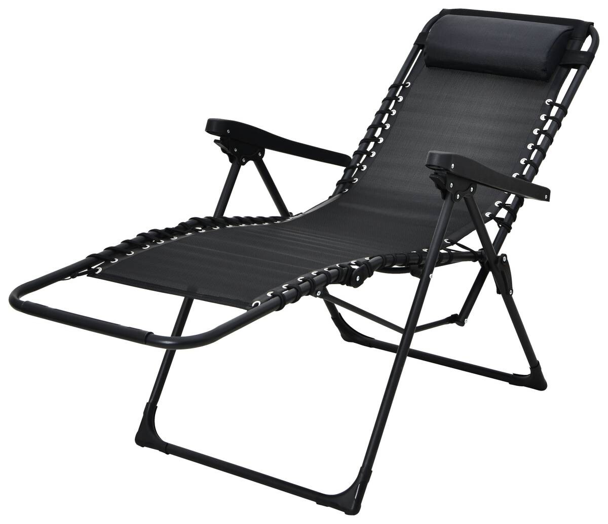 Relaxsessel schwarz Stahl B/H/L: ca. 63x107x93 cm