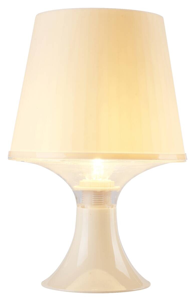 POCOline Tischleuchte Louie beige Kunststoff H/D: ca. 24x16 cm E14 1 Brennstellen