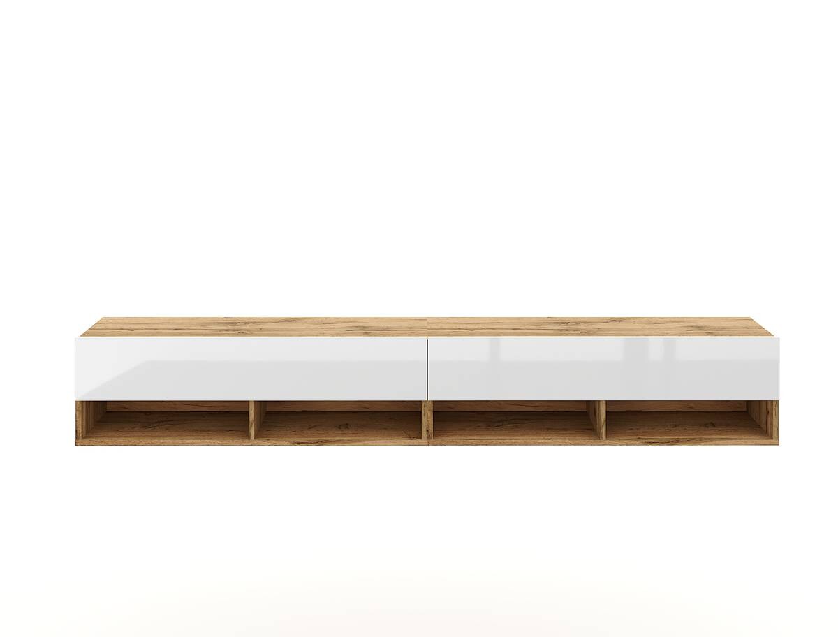TV-Lowboard TV LOWBOARD DERBY 280 Eiche Wotan Nachbildung weiß glänzend B/H/T: ca. 280x32,5x31,5 cm
